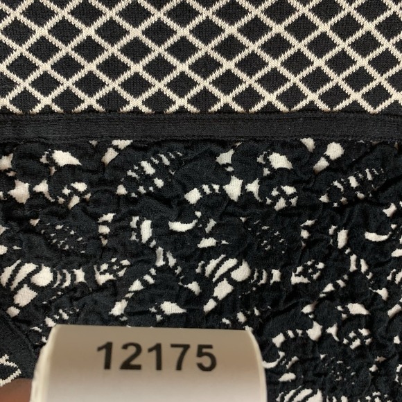 Anthropologie Moth Womens Cardigan Sweater Jacket Jacquard Moto Zip Black Lace S - Picture 9 of 9